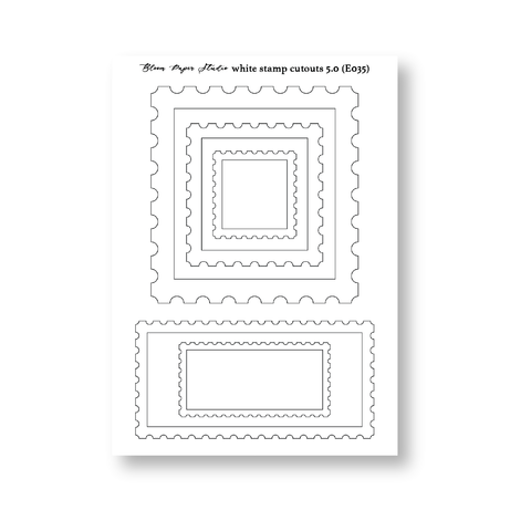 J035 White Stamp Cutouts 5.0 Journaling Stickers