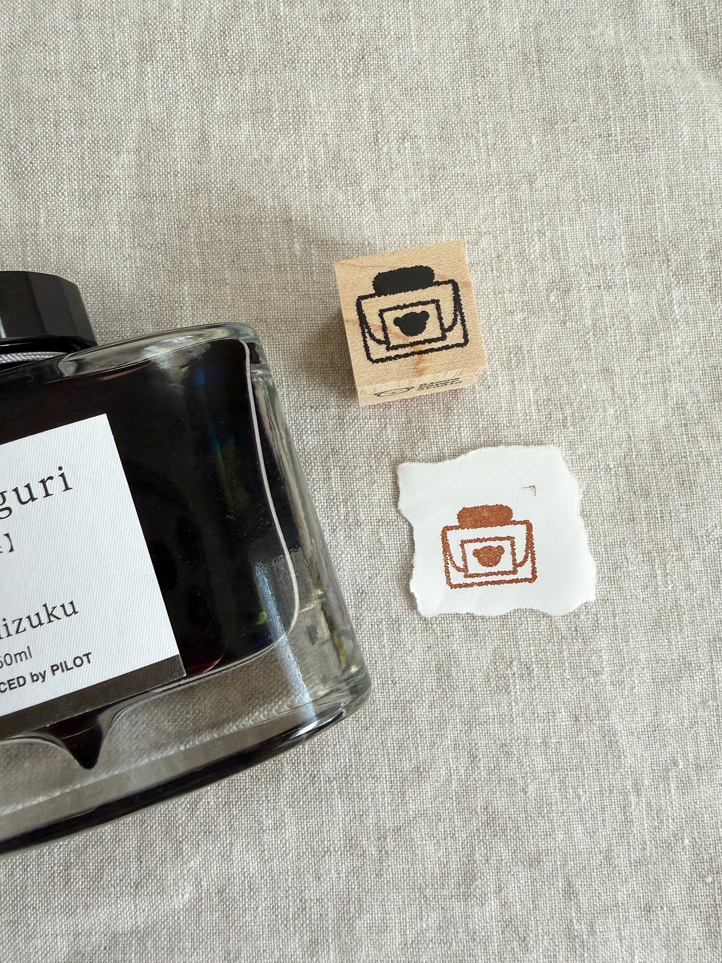 Bear Fountain Pen Ink Wooden Stamp