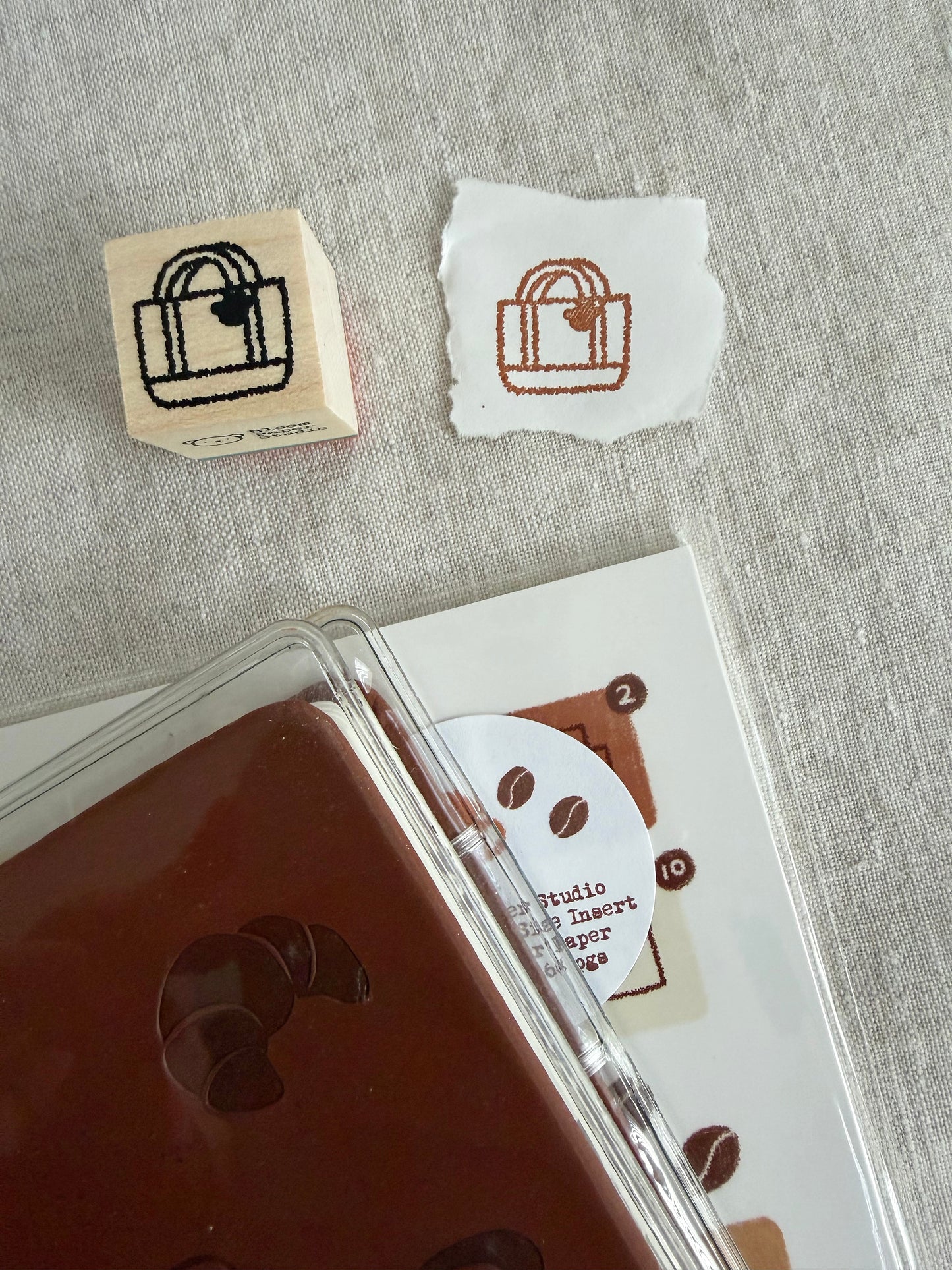 Bear Planner Bag Wooden Stamp