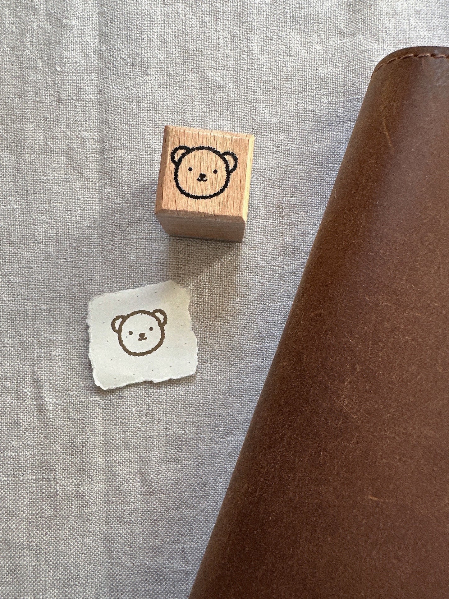 Fuzzy Bear Wooden Stamp