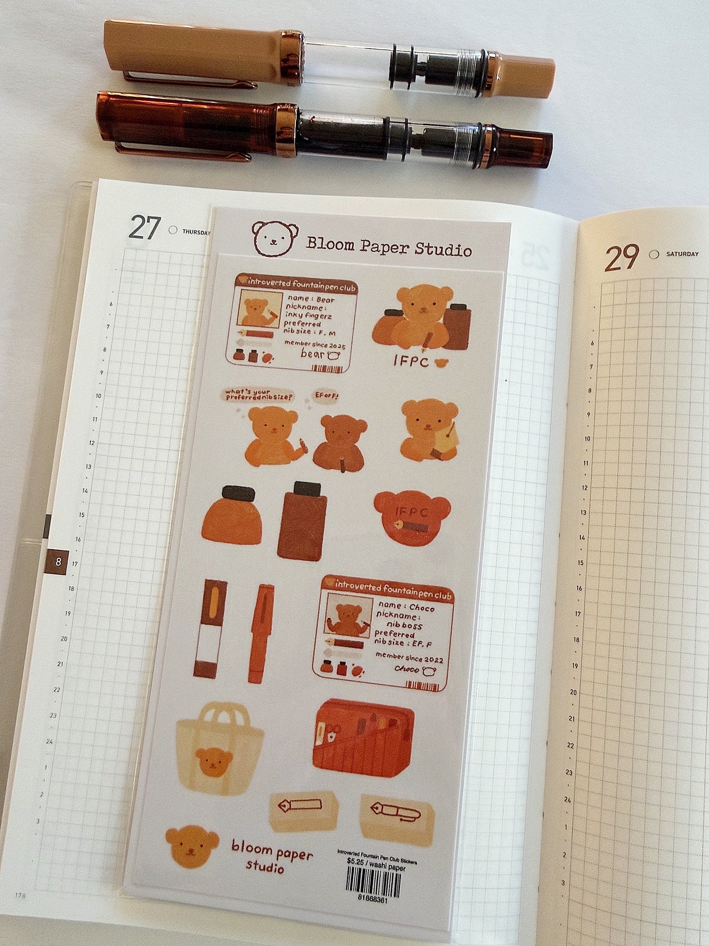 Introverted Fountain Pen Club Stickers
