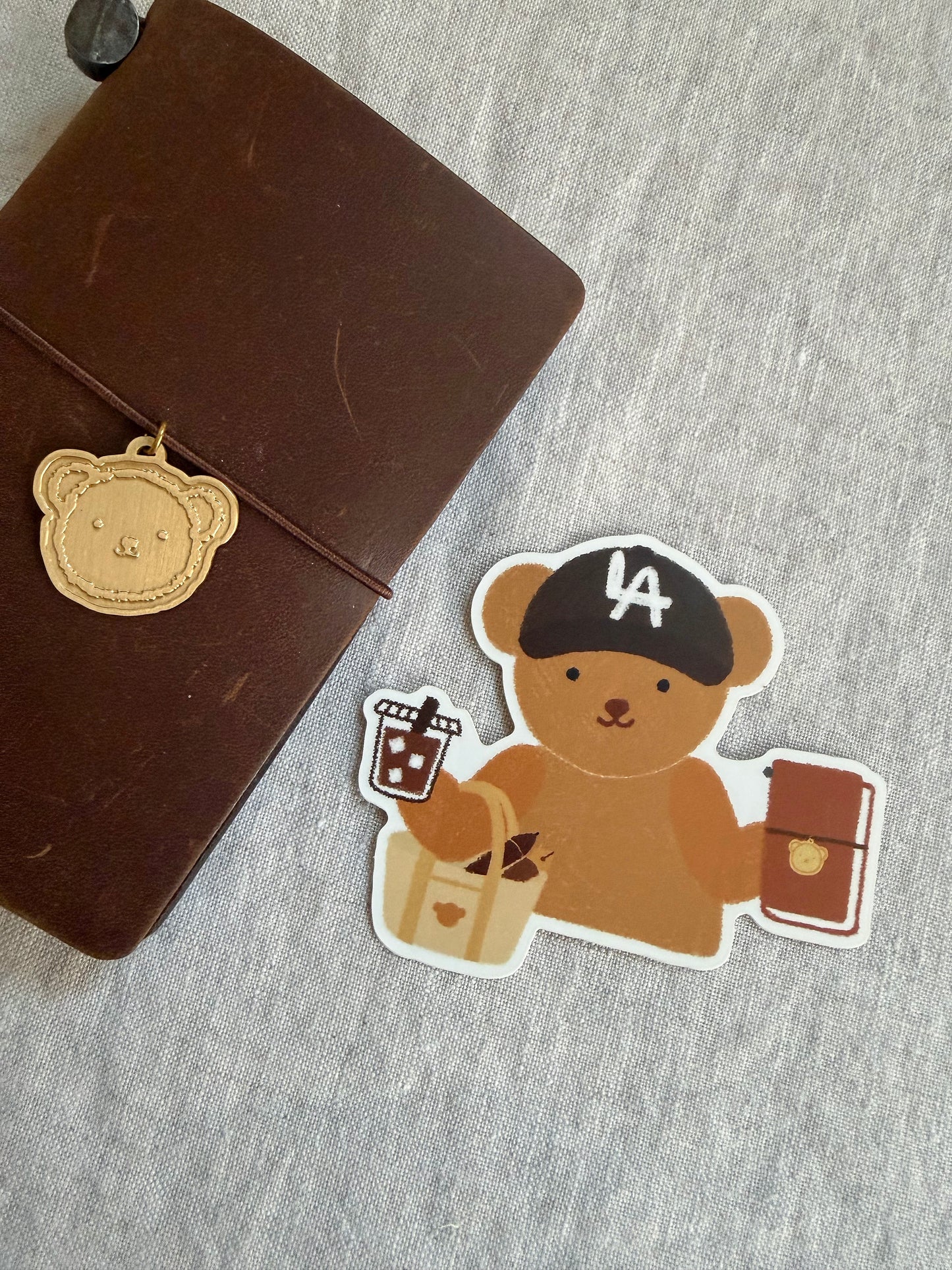 LA Teddy Bear Die Cut Sticker