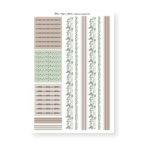 Winter Reader Foiled Planner Sticker Kit