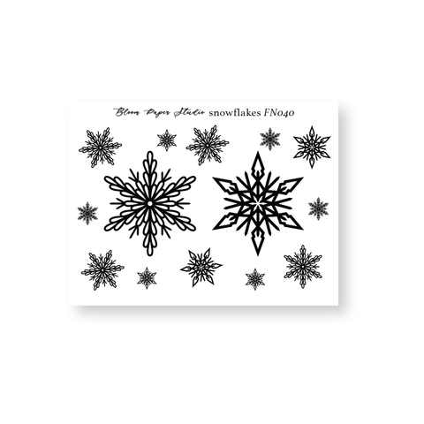 FN040 Foiled Snowflakes Planner Stickers