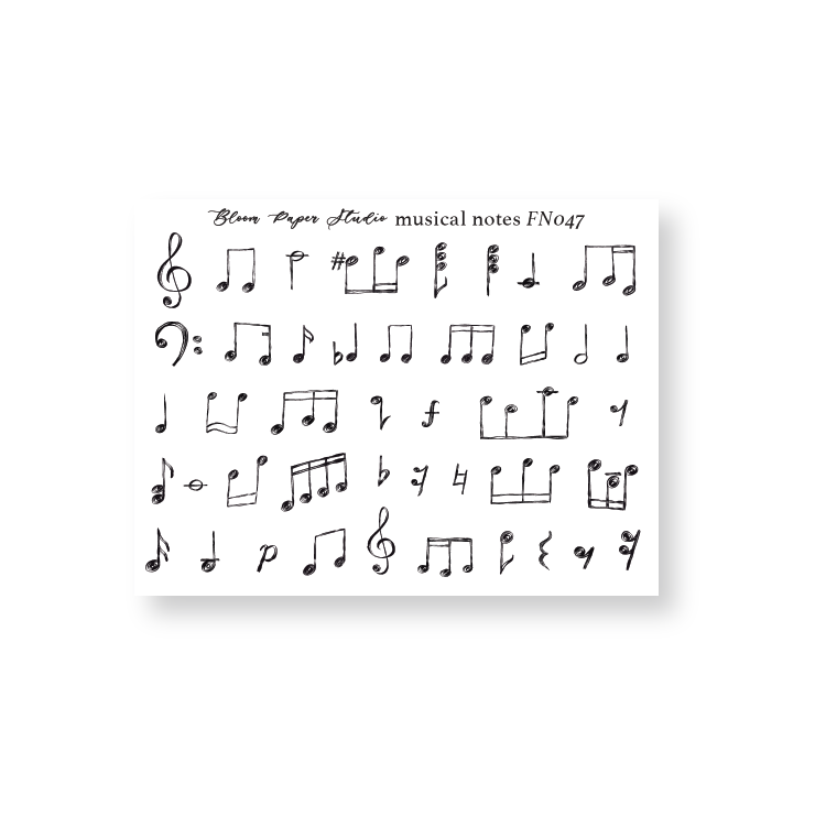FN047 Foiled Musical Notes Planner Stickers