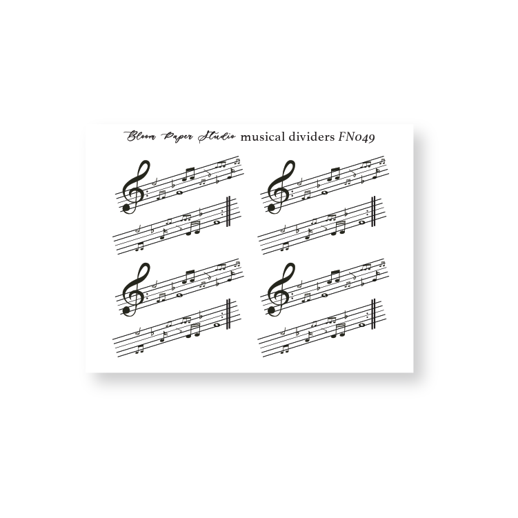 FN049 Foiled Musical Dividers Planner Stickers