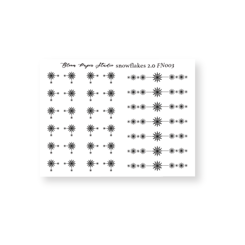 FN003 Foiled Snowflakes 2.0 Planner Stickers