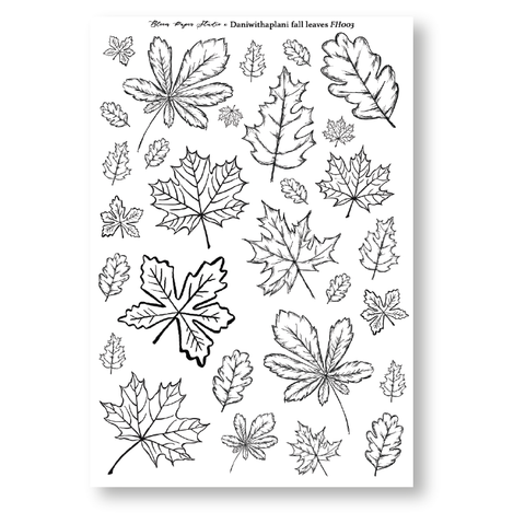 FH003 Foiled Fall Leaves Planner Stickers (Daniwithaplani Collab)
