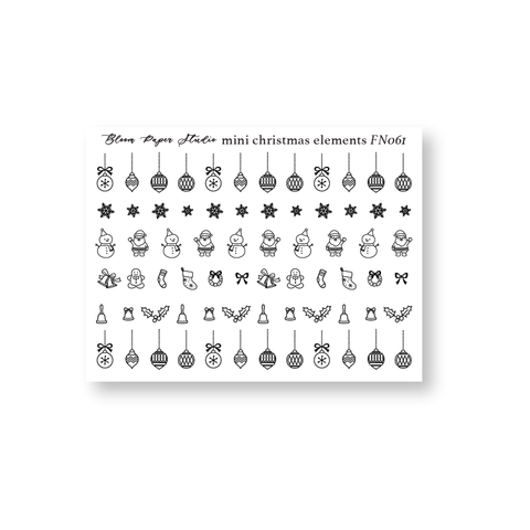 FN061 Foiled Mini Christmas Elements Planner Stickers