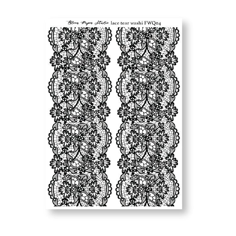 FWQ04 Foiled Lace Washi Paper Stickers
