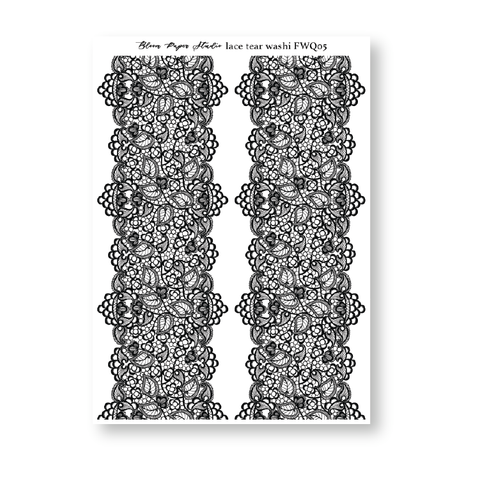 FWQ05 Foiled Lace Washi Paper Stickers