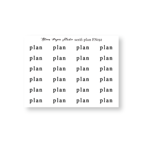 FN192 Foiled Script Serif: Plan Planner Stickers