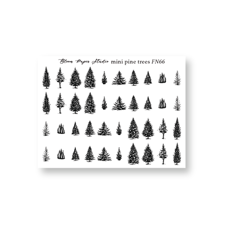 FN066 Foiled Mini Pine Trees Planner Stickers