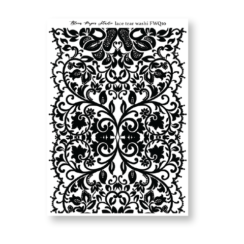 FWQ10 Foiled Lace Washi Paper Stickers
