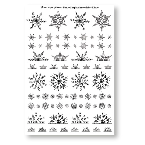 FH010 Foiled Snowflakes Planner Stickers (Daniwithaplani Collab)