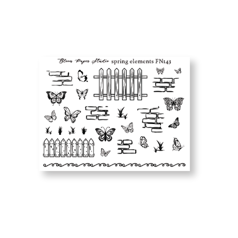 FN143 Foiled Spring Elements Planner Stickers