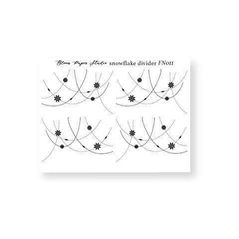 FN011 Foiled Snowflake Divider Planner Stickers