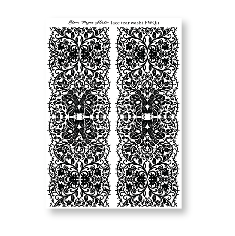 FWQ11 Foiled Lace Washi Paper Stickers