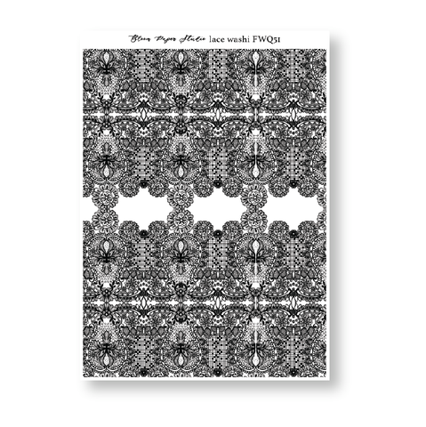FWQ51 Foiled Lace Washi Paper Stickers