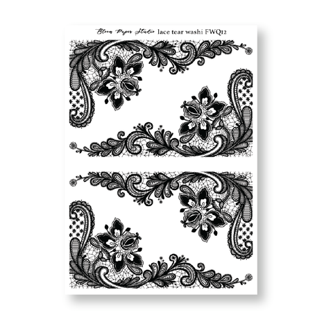 FWQ12 Foiled Lace Washi Paper Stickers