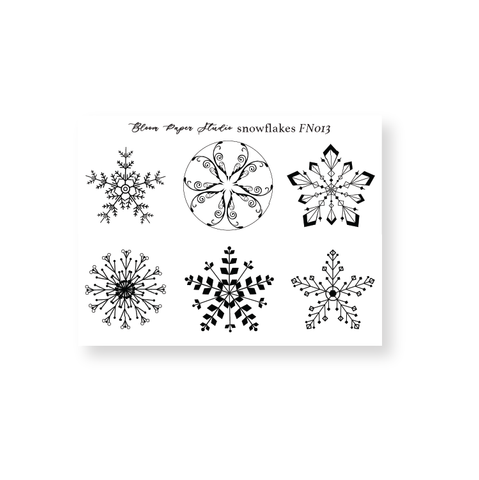 FN013 Foiled Snowflakes Planner Stickers
