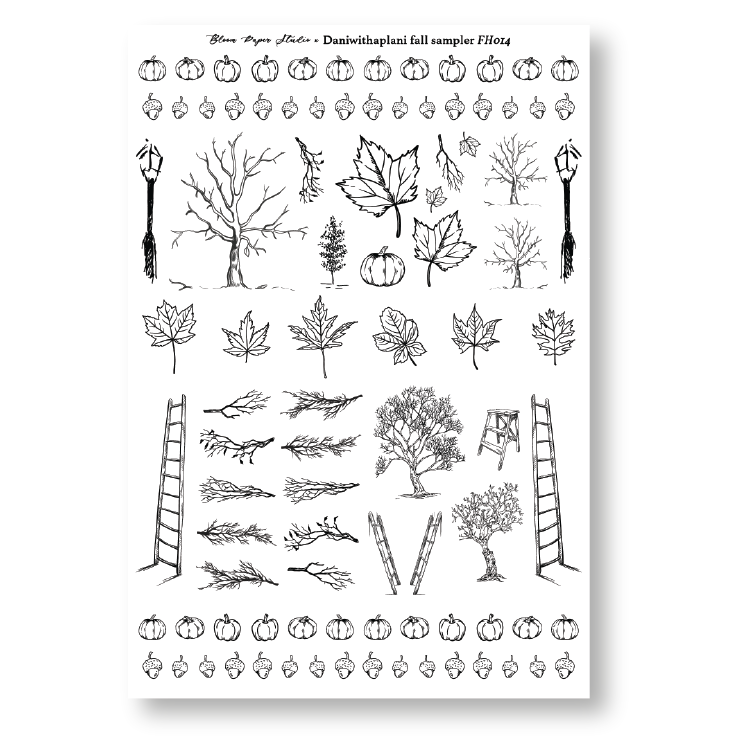 FH014 Foiled Fall Sampler Planner Stickers (Daniwithaplani Collab)