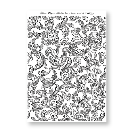FWQ15 Foiled Lace Washi Paper Stickers