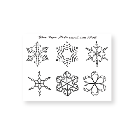 FN015 Foiled Snowflake Planner Stickers