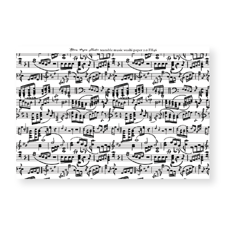 FH46 Foiled Tearable Music Washi Paper Planner Journal Stickers 2.0