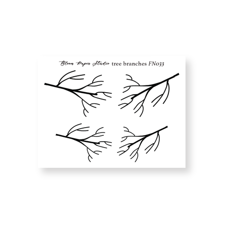 FN033 Foiled Tree Branches Planner Stickers