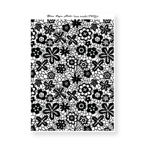 FWQ72 Foiled Lace Washi Paper Stickers