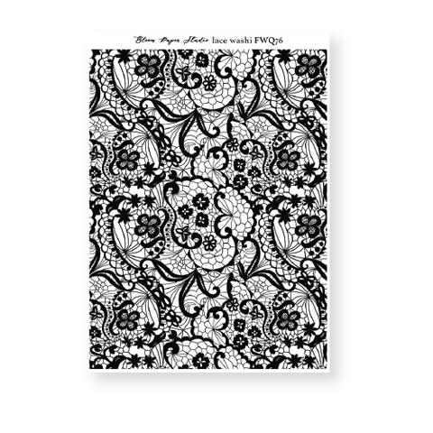 FWQ76 Foiled Lace Washi Paper Stickers