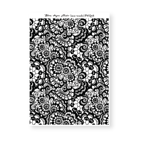 FWQ78 Foiled Lace Washi Paper Stickers