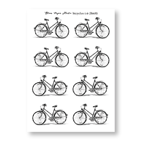 FQ018 Bicycles 1.0 Foiled Planner Stickers