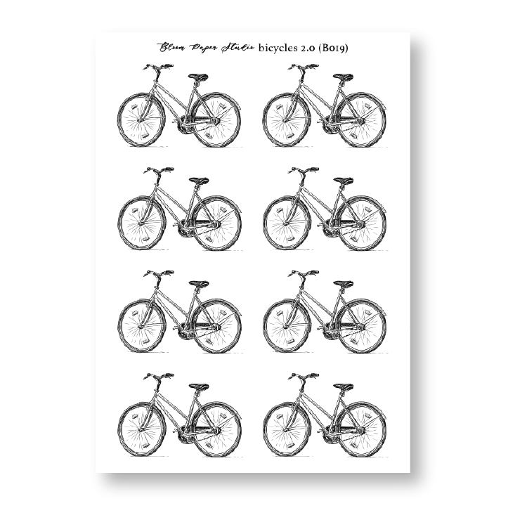 FQ019 Bicycles 2.0 Foiled Planner Stickers