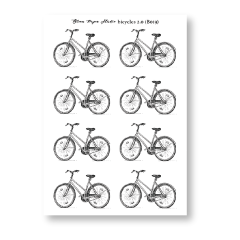 FQ019 Bicycles 2.0 Foiled Planner Stickers