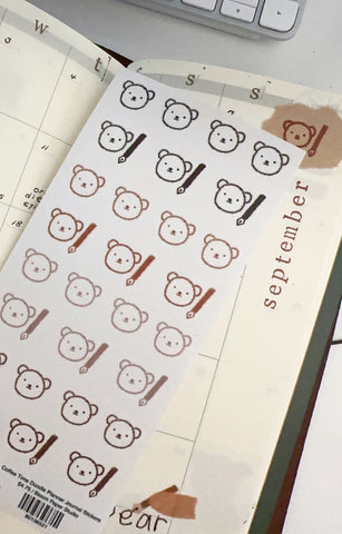 Bear Journals Doodle Planner Journal Stickers