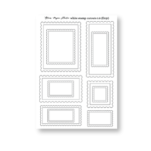 J031 White Stamp Cutouts 1.0 Journaling Stickers