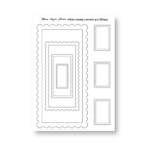 J034 White Stamp Cutouts 4.0 Journaling Stickers