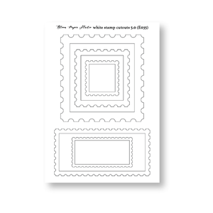 J035 White Stamp Cutouts 5.0 Journaling Stickers