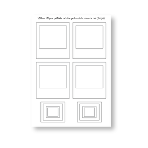 J036 White Polaroid Cutouts 1.0 Journaling Stickers