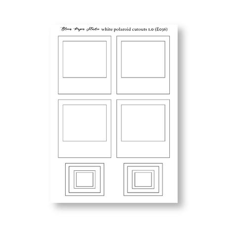 J036 White Polaroid Cutouts 1.0 Journaling Stickers