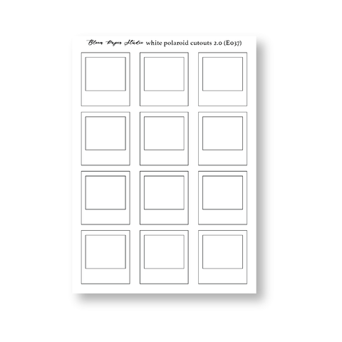 J037 White Polaroid Cutouts 2.0 Journaling Stickers
