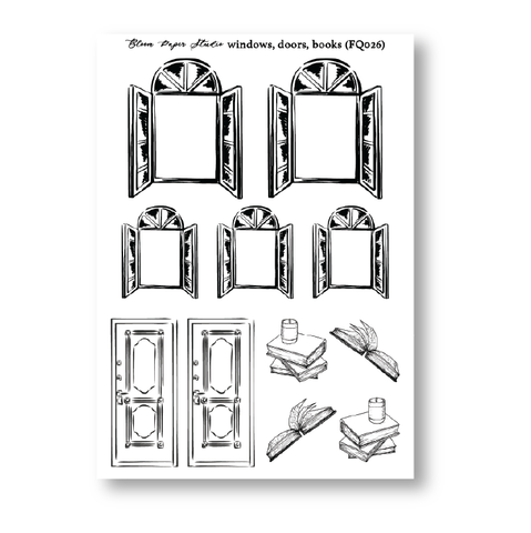 FQ026 Windows, Doors, Books Foiled Planner Stickers