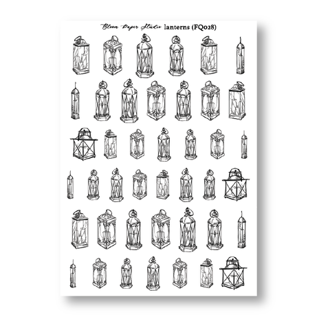 FQ028 Lanterns Foiled Planner Stickers