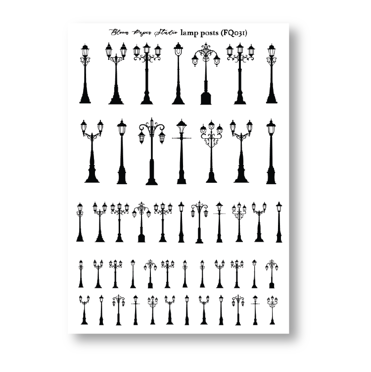 FQ031 Foiled Lamp Post Planner Stickers