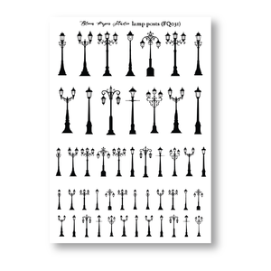FQ031 Foiled Lamp Post Planner Stickers