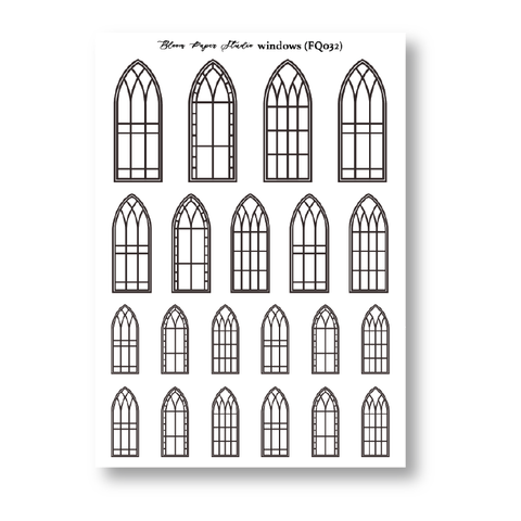FQ032 Foiled Windows Planner Stickers