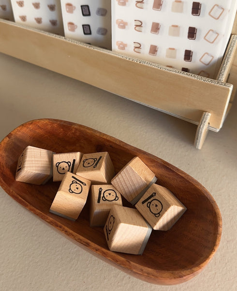 Bear & Pen Wooden Stamp