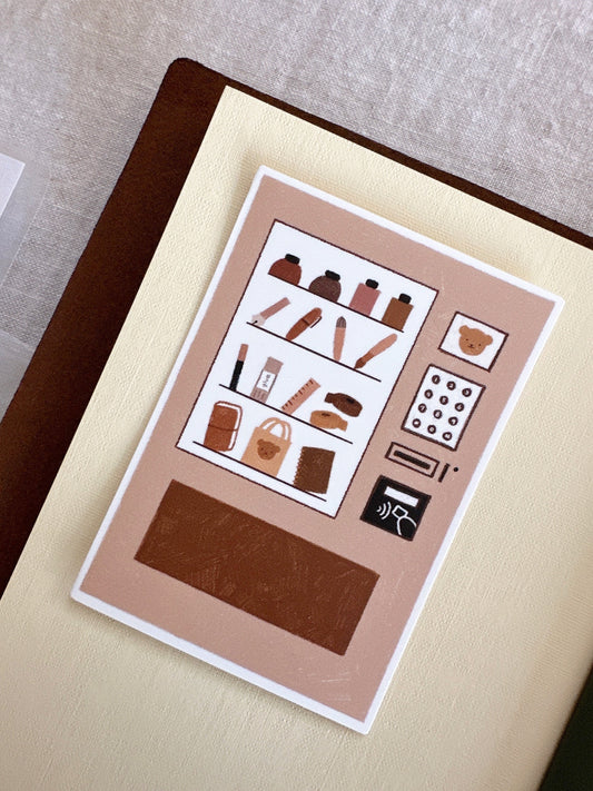 Stationery Vending Machine Die Cut Sticker